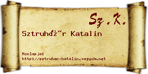 Sztruhár Katalin névjegykártya