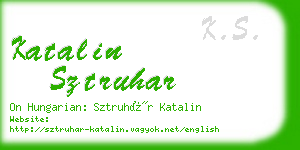 katalin sztruhar business card